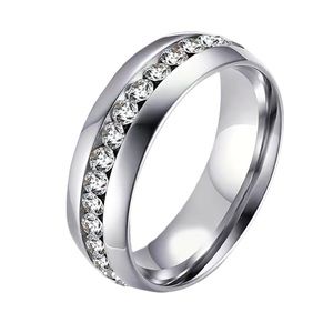 Silver and Zircon Diamond Ring